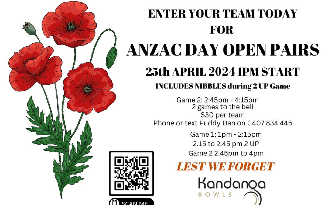 ANZAC Day Open Pairs 2024